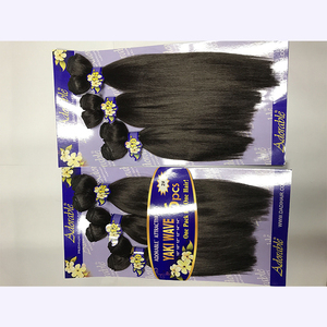 Adorabile Tessuto dei <span class=keywords><strong>capelli</strong></span> Sintetici Yaki Dritto 6pcs Estensioni dei <span class=keywords><strong>capelli</strong></span>, la testa piena in pacchetto a buon mercato di estensione dei <span class=keywords><strong>capelli</strong></span> sintetici - Product Image 5