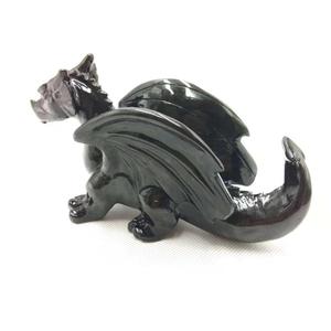 Drago in ossidiana naturale intagliato a mano e lucidato per decorazione - Product Image 4