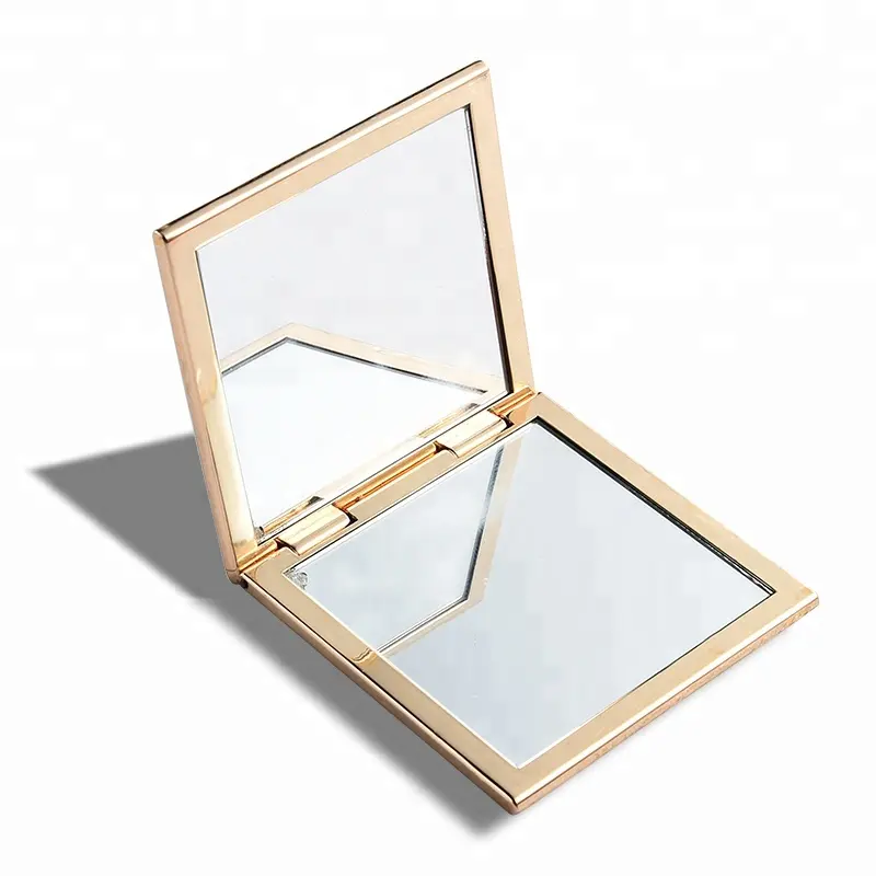 Espejo cuadrado de oro plano de lujo de Metal personalizado ODM OEM de alta calidad