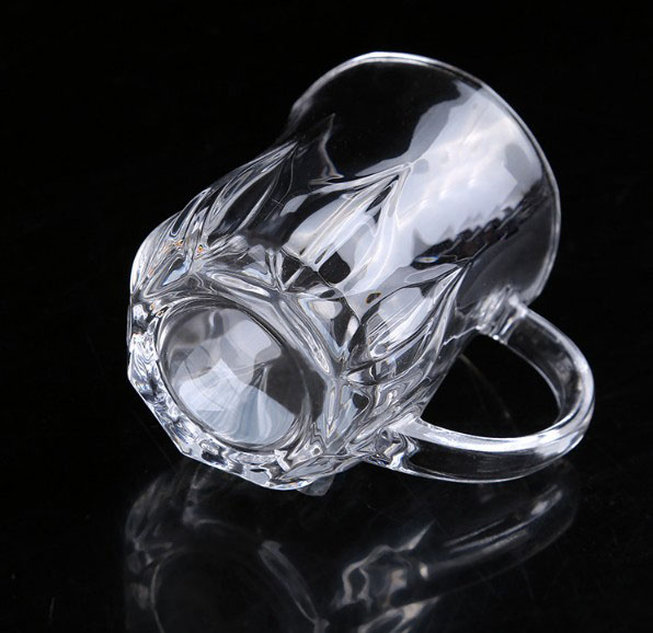 Eco-Friendly Transparent big size beer mug with handle beer drinking glass