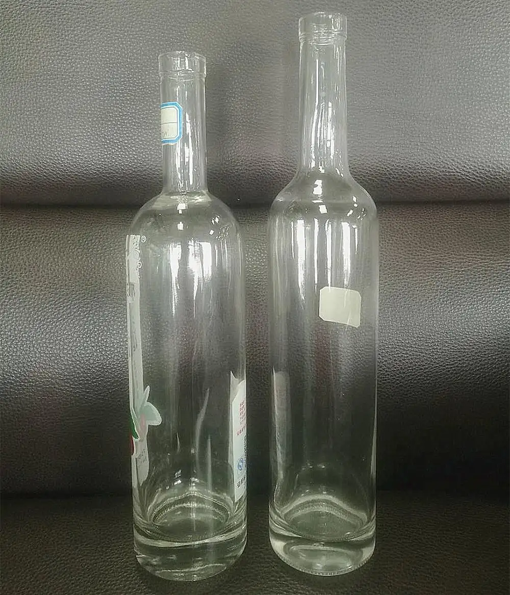 Süper yüksek süper çakmaktaşı 750 ml 25 oz kristal beyaz votka alkol cam şişe viski tekila rom şişe için ruhu