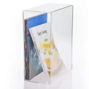 Chiaro piccolo DVD CD scatola di stoccaggio di plastica Organizer Stand acrilico libri Cover Case per Desktop