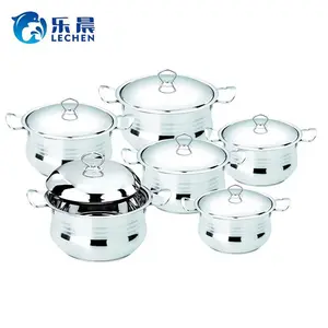 Double Bottom Cooking Pot Stainless Steel Cooking Pot Cookware Set 6Pieces