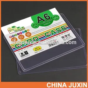 Made in China JX-805 Filing productos PVC A6 titular del documento de plástico