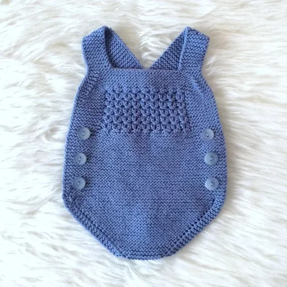 IMF Cashmere Romper Knitted Handmade Diapercover Baby Short Overall