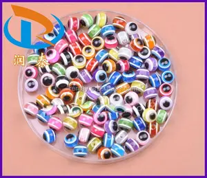 Ingrosso 20mm 300pcs/lot round colori misti affascinante in resina a strisce malocchio perline sparse per fare braccialetti