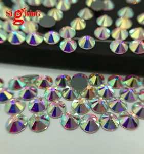 Custom T-shirt SS6 Heat Transfer Motif hotfix rhinestones bulk Hot fix Glass Crystal clear AB color Wholesale in Guangzhou