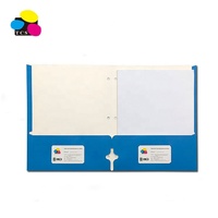 2025 Carta ecológica Tamaño A4 Alta calidad Colores surtidos Azul Dos bolsillos Carpeta de archivos de papel