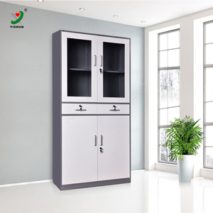 KD Structure Office Use Metal Storage Cupboard Upper Glass Door <strong>Two</strong> Middle <strong>Drawers</strong> <strong>File</strong> <strong>Cabinet</strong> - Product Image 4