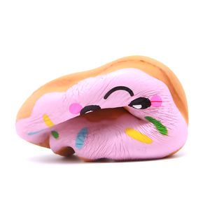 Kawaii لطيف الوحل كعكة دونات Squishies المعطرة لعبة ضغط كبيرة مع شهادة الوردي دونات اسفنجي لعبة