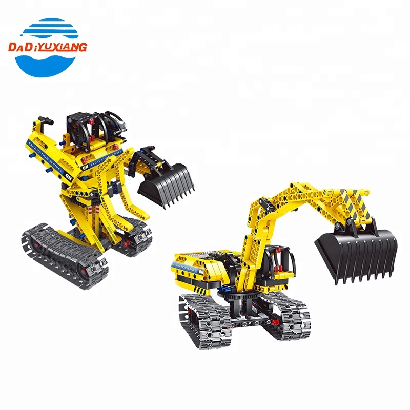 2 в 1 экскаватор Инженерная Сборка строительные блоки автомобиль малыш подключение игрушки