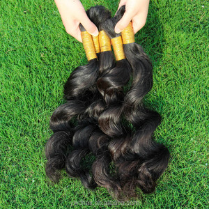 Cabello humano rizado de grado 8A, virgen euroasiática, <span class=keywords><strong>ondulado</strong></span>, trenzado a granel - Product Image 3