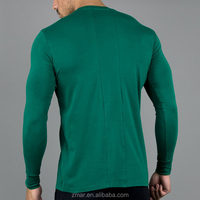 CHA037 Camiseta Ajustada de Manga Larga para Hombre, 95% Algodón, 5% Elastano, Camiseta Deportiva Ajustada para Gimnasio, Fabricante de Camisetas