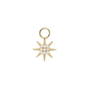 Gemnel Latest 925 silver diamond starburst charms 18k gold huggie hoop earrings