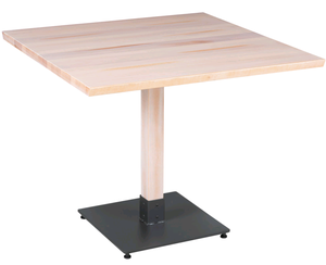 Moderno tavolo da pranzo quadrato con mobili ristorante in legno massello per alberghi mobili in legno contemporaneo in legno accenti metallici - Product Image 3