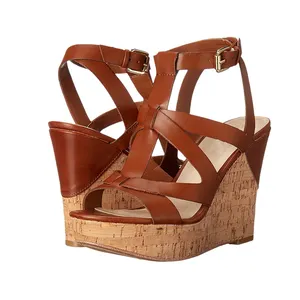 Nuove mode <span class=keywords><strong>estive</strong></span> in vera pelle piatta confortevole sughero altre scarpe alla moda per <span class=keywords><strong>donna</strong></span> e <span class=keywords><strong>donna</strong></span> sandalo con zeppa - Product Image 1
