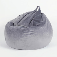 2022 mode haute qualité pas cher argent gris larme velours adulte grand pouf chaise canapé pouf chaise poignée pour un déplacement facile