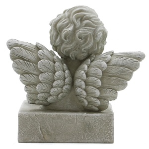 Kanatları uyku cupid <span class=keywords><strong>cherub</strong></span> heykelcik minyatür mezar mezarlığı melek heykeli - Product Image 3