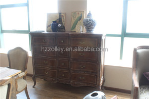الفرنسية العتيقة خزائن خشبية القديم خمر أثاث من الخشب المصمت خزائن مع أدراج - Product Image 3