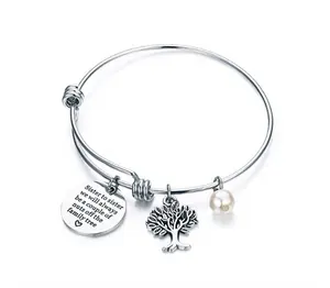 Custom Antique 925 Sterling Silver Charm Bracelet, Words Animal Tree Adjustable Bracelet for Girl