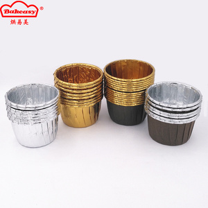 <span class=keywords><strong>Chocolat</strong></span> Couleur Gâteau Cupcakes Double Face <span class=keywords><strong>Or</strong></span> et Argent Rouleau Bord Tasses Papier Support De Cuisson - Product Image 1