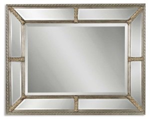 <span class=keywords><strong>Miroir</strong></span> mural magnifique avec cadre en bois Antique, 1 pièce, <span class=keywords><strong>miroir</strong></span> biseautés - Product Image 1
