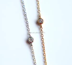 Bling 925 Sterling Zilveren Mode Schattige Schakel Bedels Zilveren Ketting Cz Infinity Side Way Cross Ketting - Product Image 5