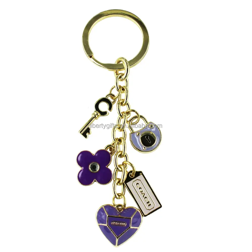 Key Lock Flower Coach Heart Fashion Promotion Key Chain