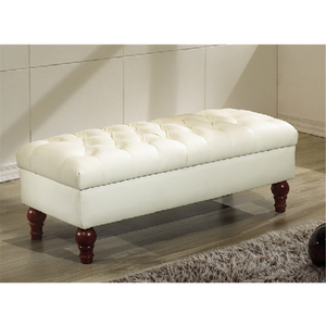 Frank Furniture Leather Coffee Table <strong>Storage</strong> Bench White Ottoman <strong>Seat</strong> - Product Image 1