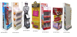 Soporte de exhibición de suelo corrugado, soporte de exhibición de cartón personalizado funko pop, para juguetes, tienda al por menor