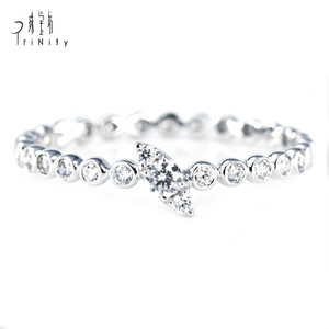 Bague de mariage en or massif 18 carats avec de vrais diamants étincelants Micro pavé Art déco Style vintage classique bijoux de mariée pour femmes - Product Image 2