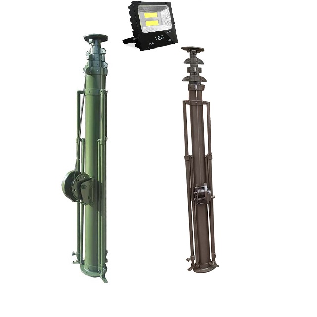 100 кг Полезная нагрузка лебедка с ручным управлением телескопическая мачта от 6 до 8 метров для светодиодной подсветки на шахтах