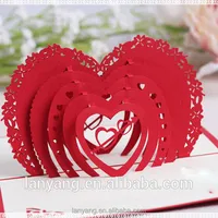 3D Pop Up Wenskaart Liefde Harten Gelukkig Verjaardag Valentijnsdag Verjaardag