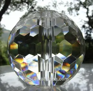 Bola Kristal Bening Berwajah Grosir 20Mm 40Mm 60Mm 80Mm 100Mm, Bola Kaca Berongga Bersegi dengan Lubang Bor Bola Kaca Kristal