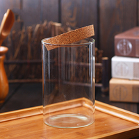 De vidrio de borosilicato hermético tarro de galletas con tapón de corcho