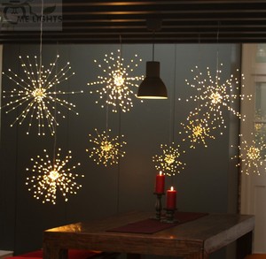 Batería colgante Starburst String Light 120 LED DIY fuegos artificiales cobre guirnalda de hadas <span class=keywords><strong>luces</strong></span> de <span class=keywords><strong>Navidad</strong></span> al aire libre centelleantes <span class=keywords><strong>luces</strong></span> de vacaciones - Product Image 2