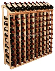 अनुकूलित 100 बोतलें वाणिज्यिक खेतों में प्रयुक्त देवदार लकड़ी लकड़ी के फर्श खड़े लंबा शराब अलमारियाँ शराब शेल्फ