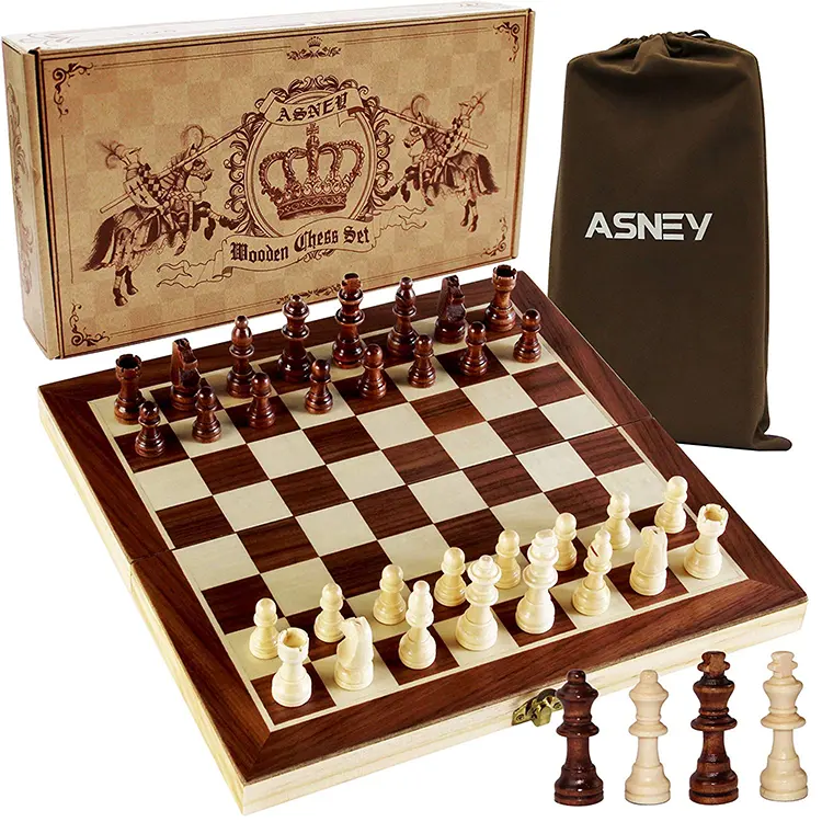 15 "Bằng Gỗ Magnetic Felted Chess Game Set, Bằng Gỗ Chess, Bằng Gỗ Chess Set Board Game Nội Thất Lưu Trữ Cờ Vua