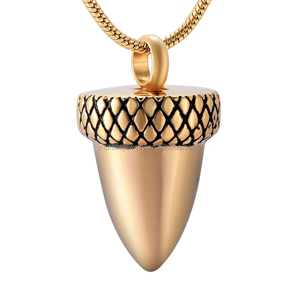 Wholesale Solid Gold Cremation Pendant Never Fade Love Adult&Pet Funeral Memorial Urn Necklace for Cremation Ashes