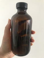 15ML 30ML 60ML 120ML 250ml 500ML 1000MLamber transparente boston botella de vidrio para botella de bebidas/leche con tapa negra
