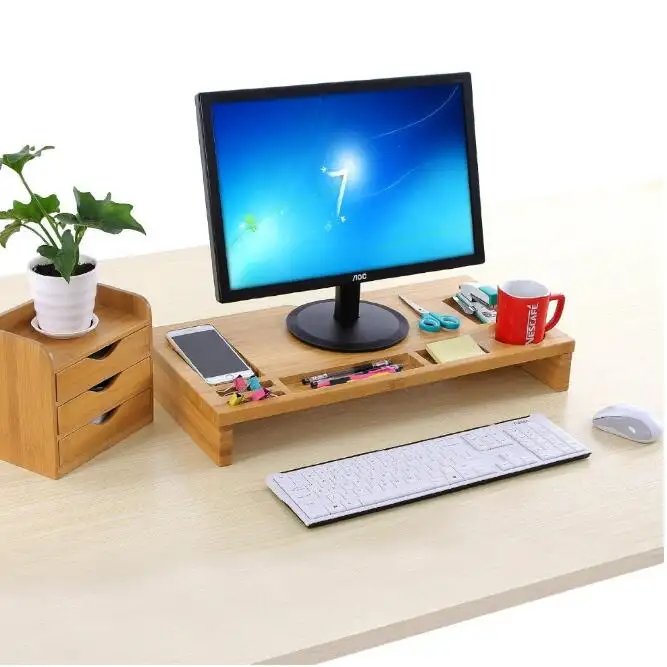 Moniteur de table en bois de bambou écologique, support de moniteur écologique, pour imac, macbook, offre spéciale