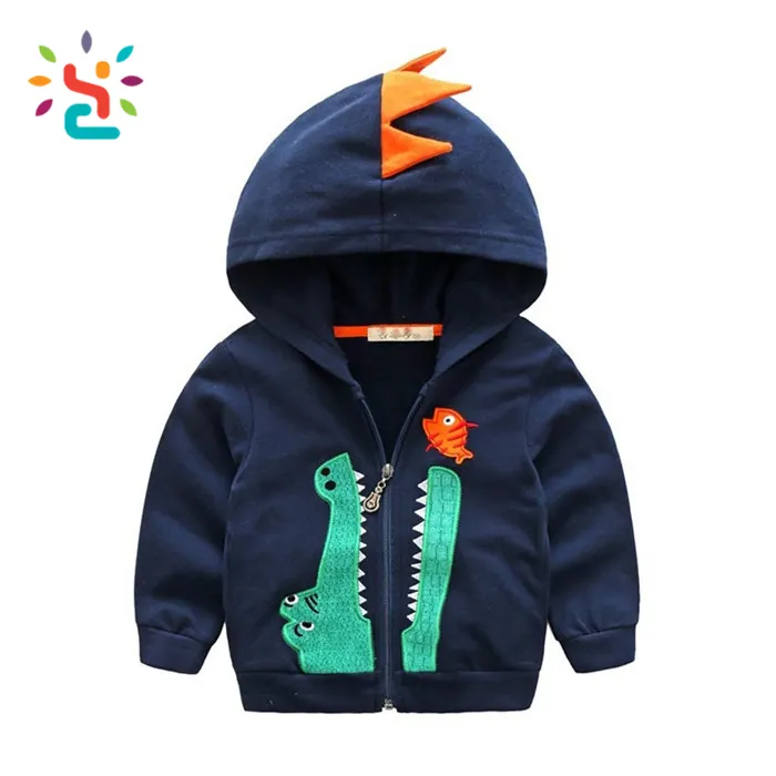 Little Boys Dinosaur Hooded child Jacket Cartoon Zipper Hoodies Halloween Coats for Toddler 2-10 Years