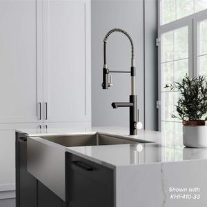 Robinet de cuisine à tirette, montage sur plan de travail, double bec, robinet de cuisine, finition noire, <span class=keywords><strong>douchette</strong></span> à main - Product Image 2
