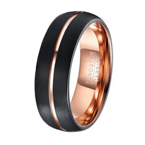 ring Rose Gold Groove Men Models Tungsten Carbide Wedding Band Wholesale Jewelry ring