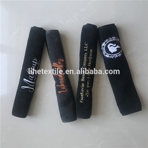 Toalla <span class=keywords><strong>de</strong></span> cara <span class=keywords><strong>de</strong></span> <span class=keywords><strong>mano</strong></span> <span class=keywords><strong>de</strong></span> algodón 100% negro personalizado <span class=keywords><strong>de</strong></span> MOQ bajo con logotipo bordado - Product Image 6