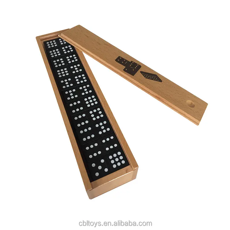 Houten Domino Dubbele Negen Reizen Domino Steen Voor Familie Games 55Pcs Domino Set CBL1080