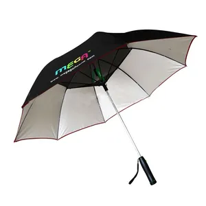 새로운 도착 실버 코팅 폴리 에스테르 골프 선풍기 우산