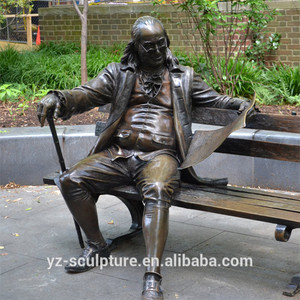 Las películas de vida tamaño bronce viejo hombre sentado estatua en el banco esculturas para la decoración del jardín - Product Image 6