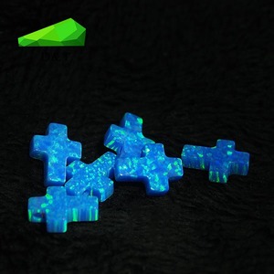 Piedras preciosas <span class=keywords><strong>sueltas</strong></span> de ópalo sintético con forma de cruz y piedra azul hermosa - Product Image 5