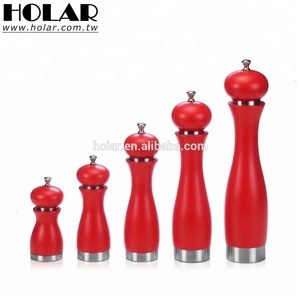 [Holar] Taiwan Fatto Rosso Manuale Salt Grinder Pepper Mill con Regolabile Grossolani